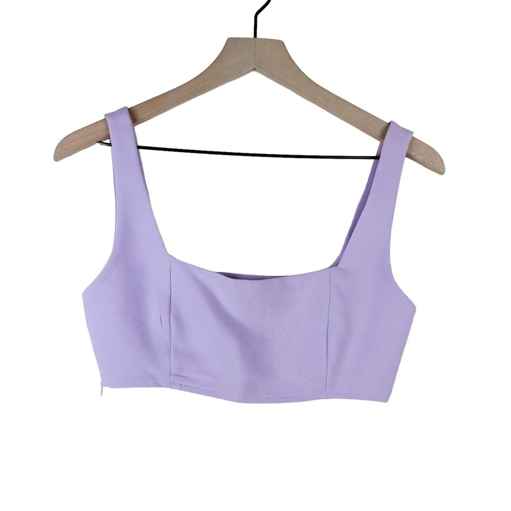Princess Polly Huxley Two Piece Crop Top Trouser Set in Lilac - Picture 7 of 16